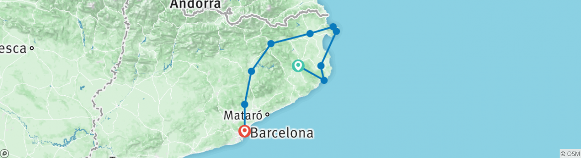 Map of Bicycling Catalonia's Costa Brava Plus! Barcelona