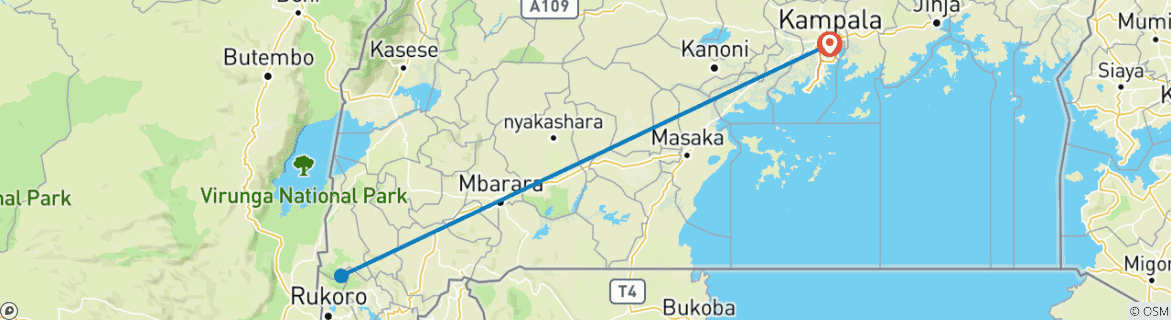 Map of 3 days Gorilla tracking Bwindi Impenetrable Forest National Park