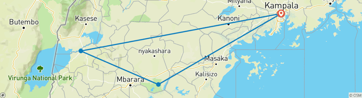 Map of 3 days Queen Elizabeth National Park