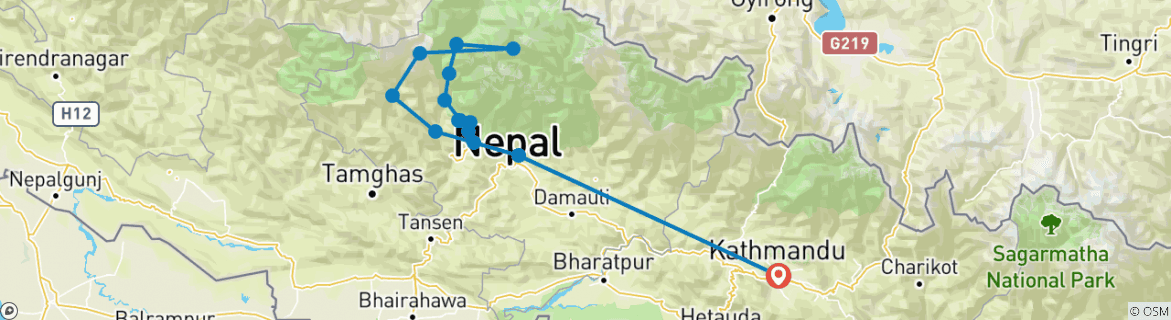 Map of Dhaulagiri Base Camp Trek