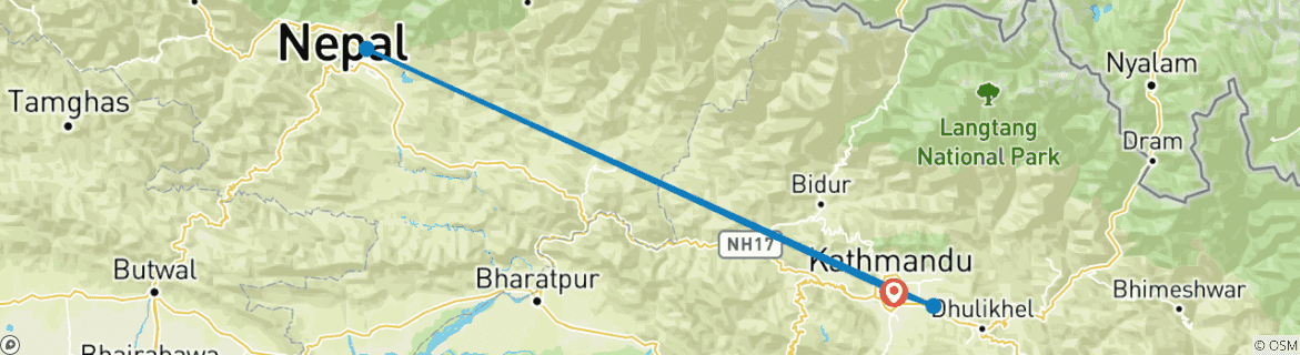 Carte du circuit Circuit "Best of Kathmandu, Pokhara et Bhaktapur