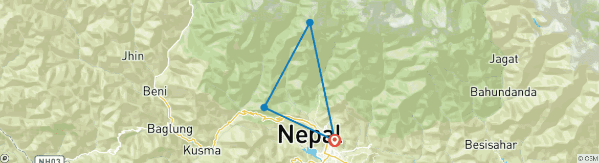 Map of Mardi Himal Trek (Original)