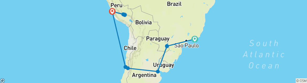 Imagen de un mapa que muestra la ruta del circuito