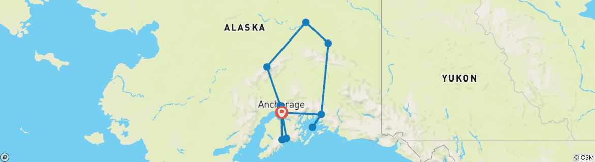 Carte du circuit L'Alaska spectaculaire
