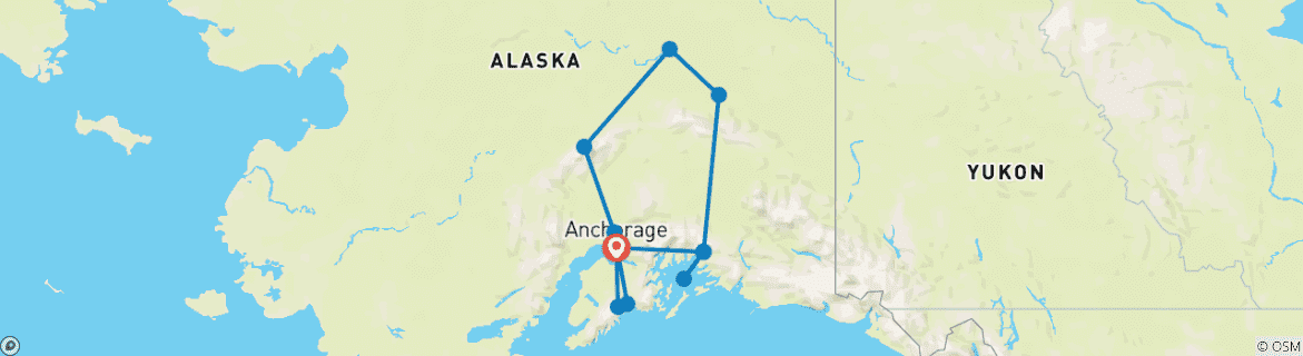 Carte du circuit L'Alaska spectaculaire