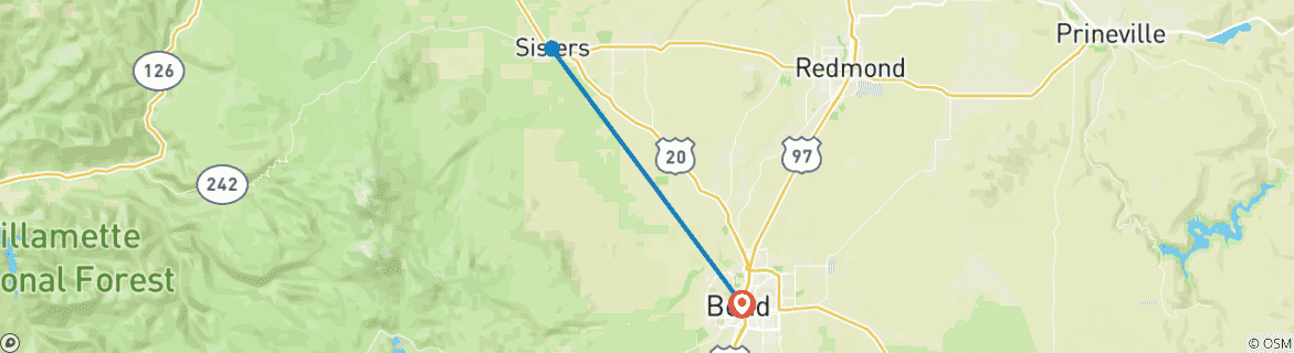 Image d'une carte montrant l'itinéraire du circuit