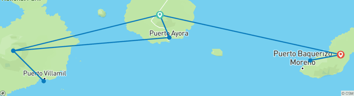 Carte du circuit Galapagos-Express - Randonnées et faune sauvage