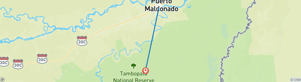 Foto van een kaart met de route van de rondreis