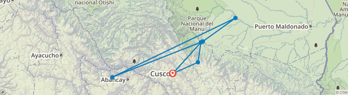 Map of Manu Yanayaco - Blanquillo 6 days