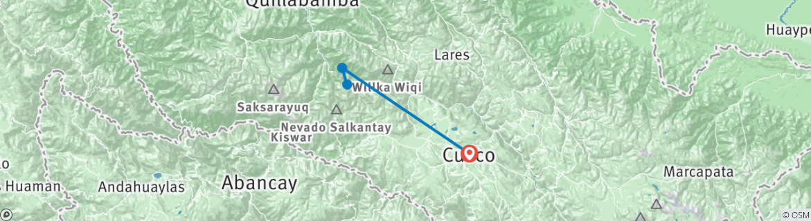 Map of Cusco Express (3D/2N)