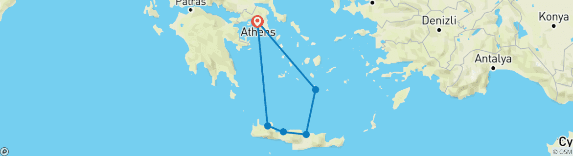 Foto van een kaart met de route van de rondreis