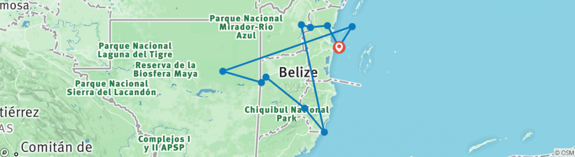 Map of Discover Belize