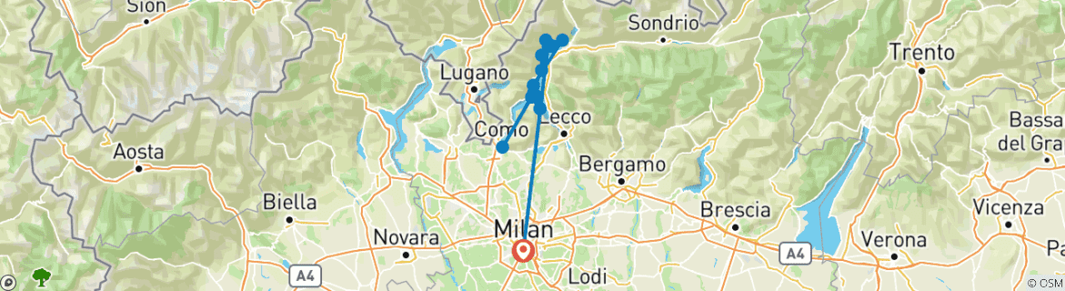 Mapa de Lago Como Caminando