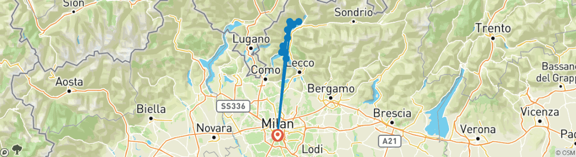 Mapa de Lago Como Caminando