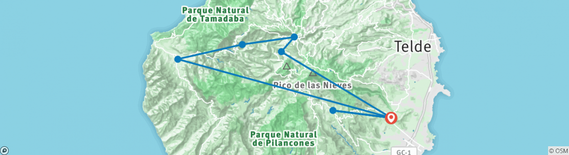 Map of Canary Islands Walking - Gran Canaria