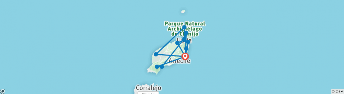 Map of Canary Islands Walking - Lanzarote