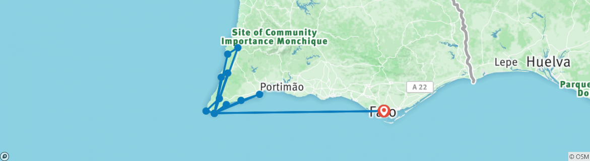 Map of Walking in Portugal - Remote Coastal Trails