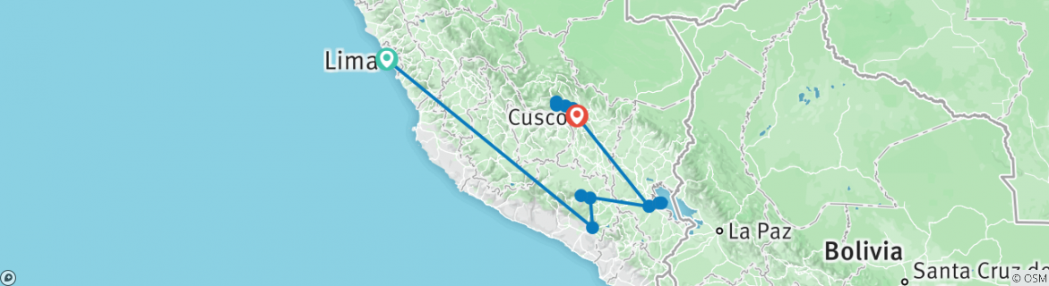 Carte du circuit Pérou classique