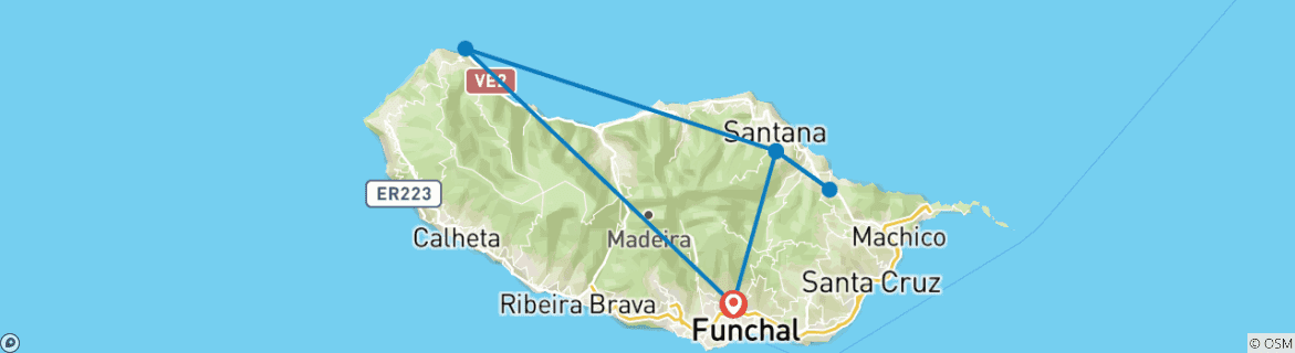 Carte du circuit Marcher à Madère