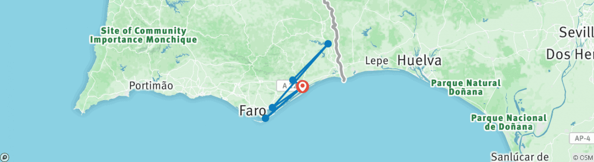 Map of Walking in Portugal - Eastern Algarve