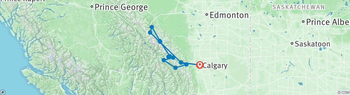 Map of Walking in the Canadian Rockies