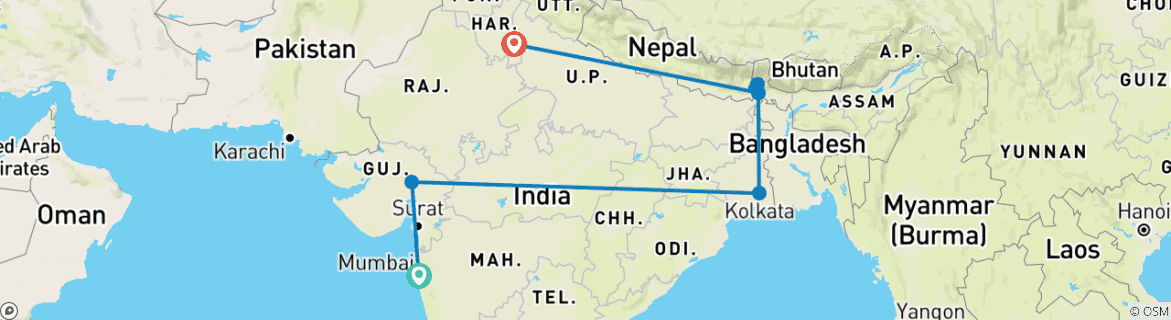 Map of India Museums Tour