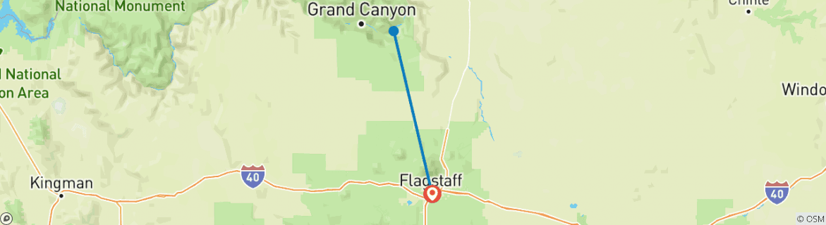 Map of Best of Grand Canyon Tour