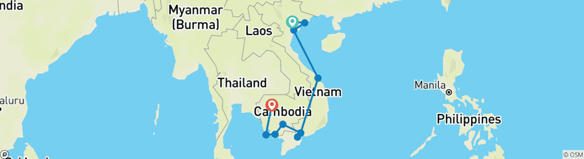 Map of Vietnam + Cambodia Intro