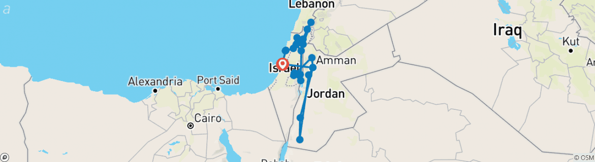 Carte du circuit Circuit de l'héritage de la Terre Sainte et de la Jordanie - 11 jours