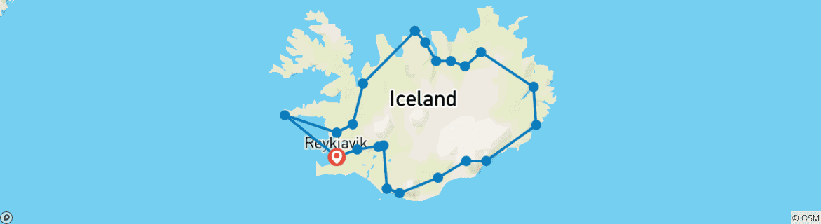 Karte mit der Reiseroute