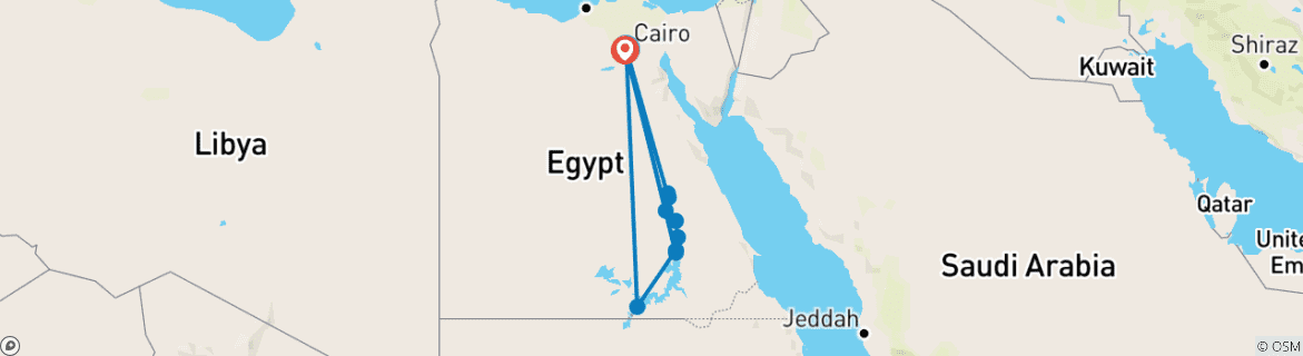 Image d'une carte montrant l'itinéraire du circuit