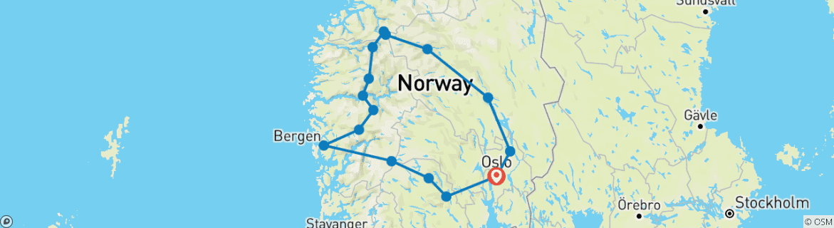 Carte du circuit Norvège panoramique