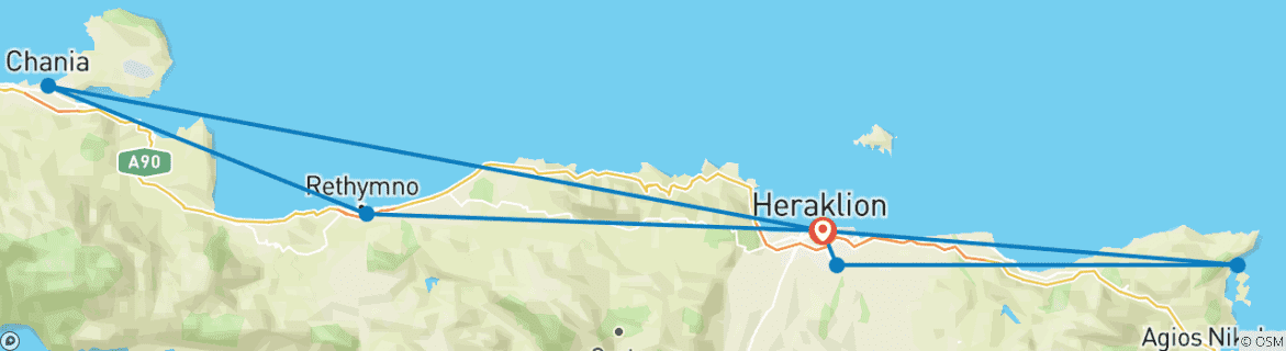 Map of Exploring Crete