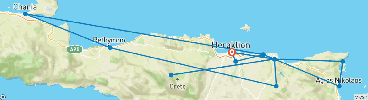 Carte du circuit Trésors de Crète