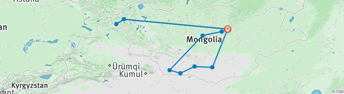 Mapa de Festival del Águila dorada de Mongolia