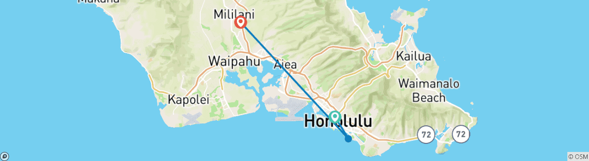 Map of Honolulu, Hawaii Fun & Sun 40's - 50's and 60s+ Singles Vacations