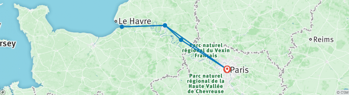 Map of The Must-see Sights of the Seine Valley (port-to-port cruise)