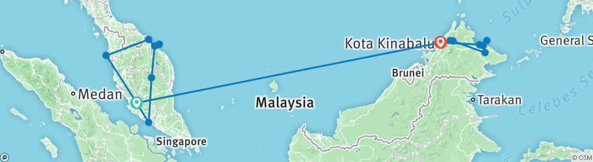 Map of Malaysia's Ultimate Adventure