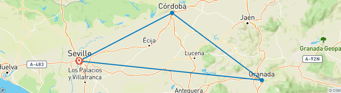 Map of Must of Andalusia, Self-drive