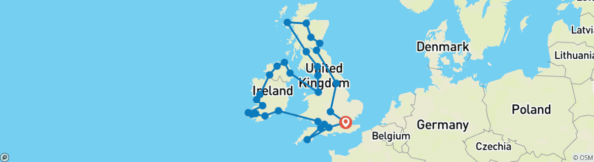 Map of Britain & Ireland in Depth