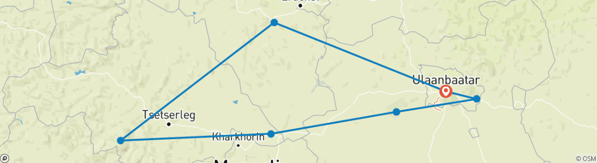 Map of Essence of Mongolia - 4 Days