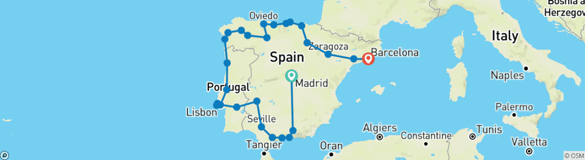 Imagen de un mapa que muestra la ruta del circuito
