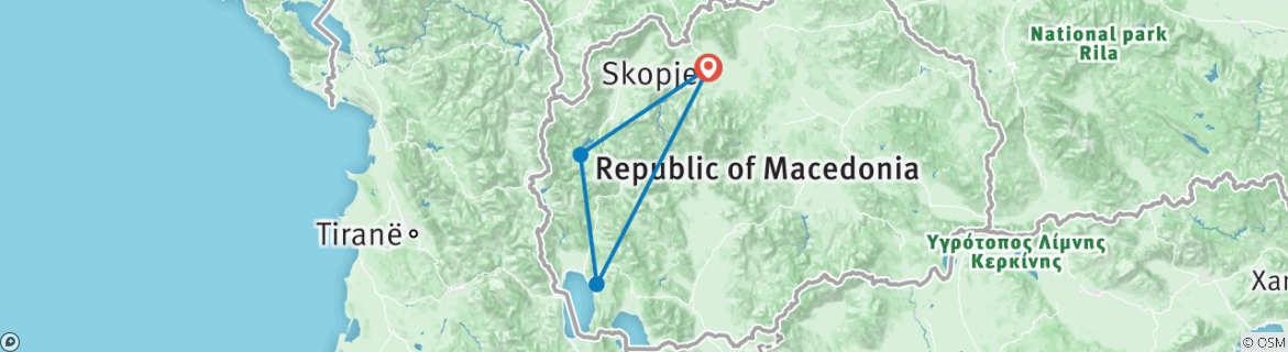 Map of “Beautiful” Macedonia Tоur