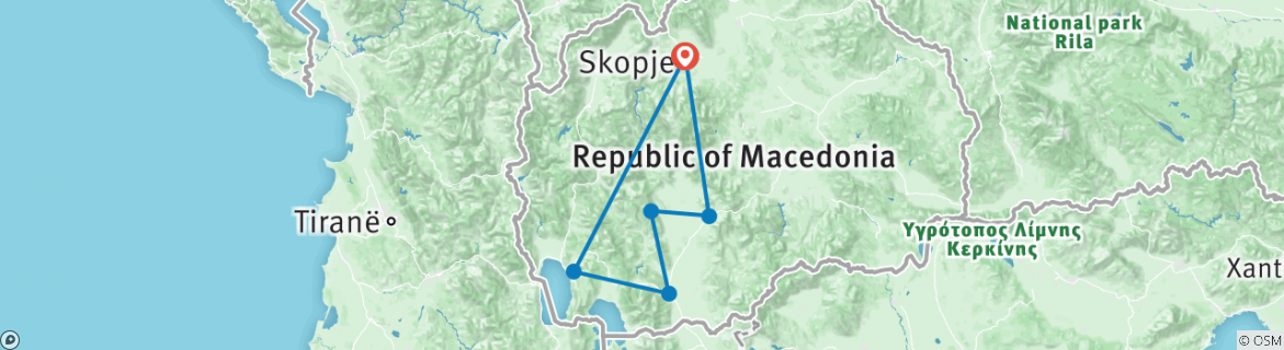 Map of “Heart” of Macedonia Tour