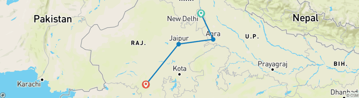 Imagen de un mapa que muestra la ruta del circuito