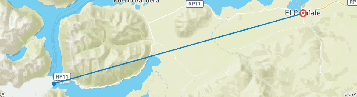 Carte du circuit Circuit de 4 jours à El Calafate