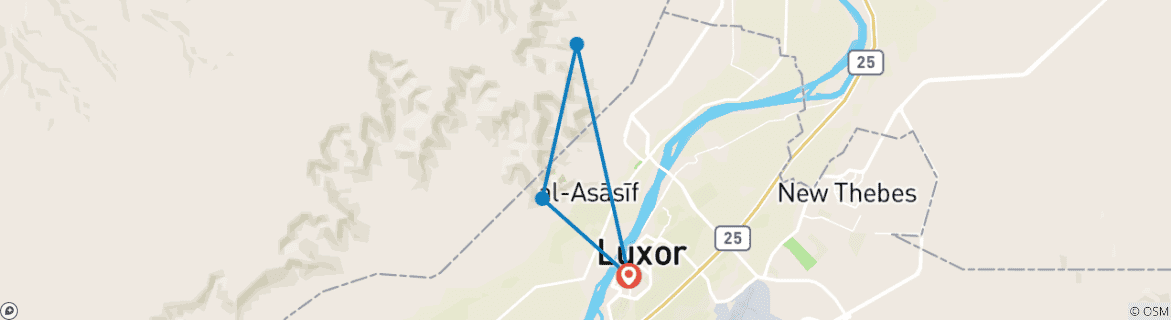 Kaart van 3-daagse Luxor stedentrip