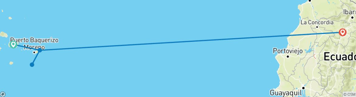 Foto van een kaart met de route van de rondreis