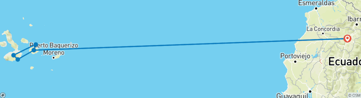 Foto van een kaart met de route van de rondreis