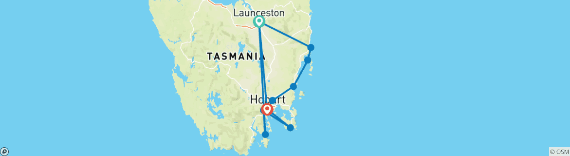 Image d'une carte montrant l'itinéraire du circuit